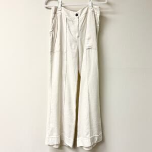 Raquel Allegra Cream Wide-Leg Trousers